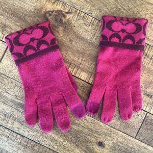 Coach Wool Blend Winter Gloves